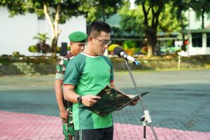 Apel Olahraga Bersama di Makodam XIV/Hsn, Letkol Awan Tekankan Pentingnya Kebaikan Kesehatan dan Keimanan