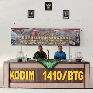 Satgas TMMD Ke-124 Kodim 1410/Bantaeng Bersama Kesbangpol Gelar Penyuluhan Wasbang