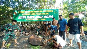 Wujud Rasa Syukur, Kodim 1410/Bantaeng Rayakan Idul Adha 1446 H Dengan Penyembelihan Hewan Qurban